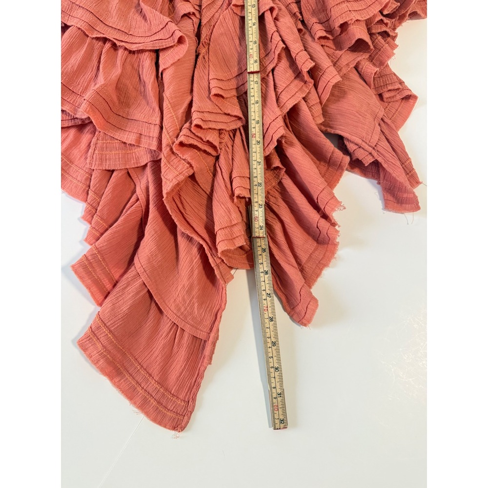 Free‎ People Shipwreck Ruffle Midi Red Mango Skirt Size XS - Picture 5 of 10